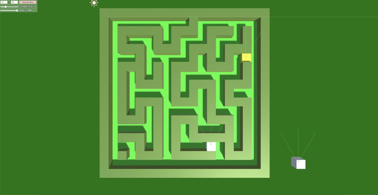 TEST: Maze Generation, AI, Pathfinding AI screenshot 2