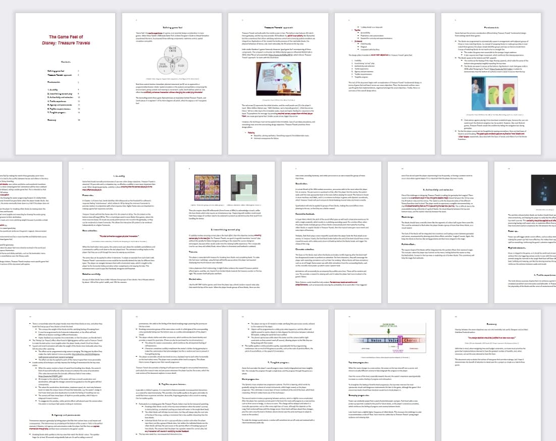 Disney game feel design document