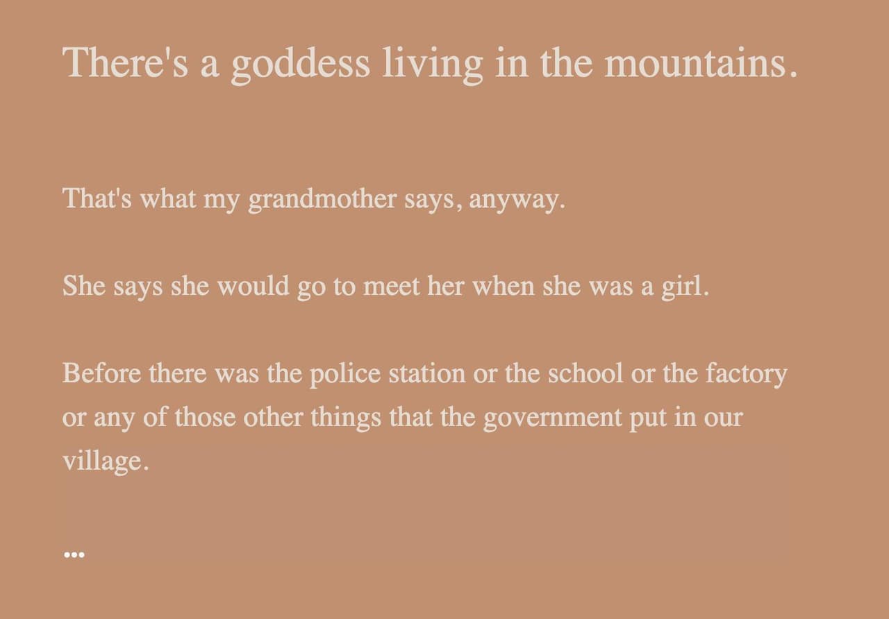 Theres a Goddess in the Mountains