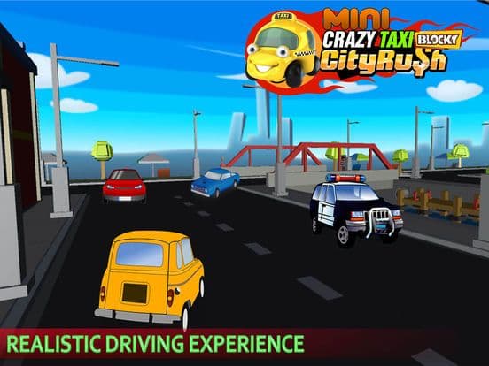 Mini Crazy Taxi Driver - Blocky Pixel City Rush screenshot 3