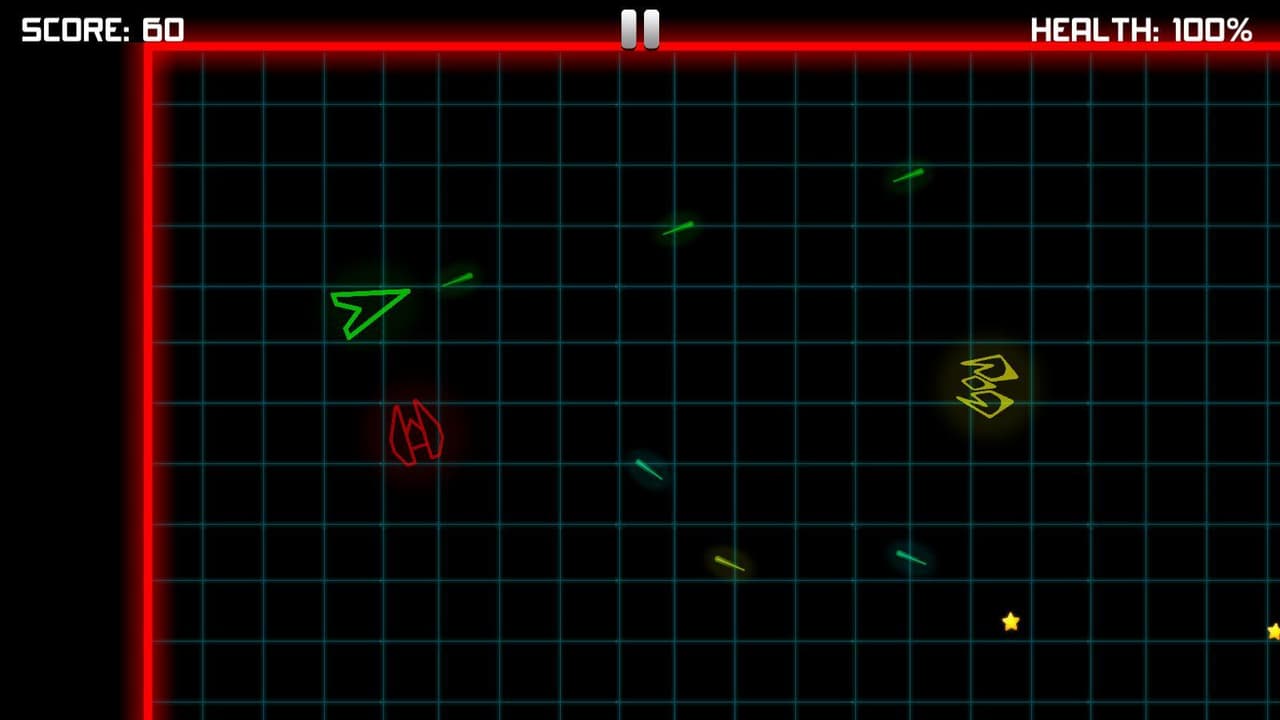 Neon Space Fighter - shooting asteroids and spaceships screenshot 2