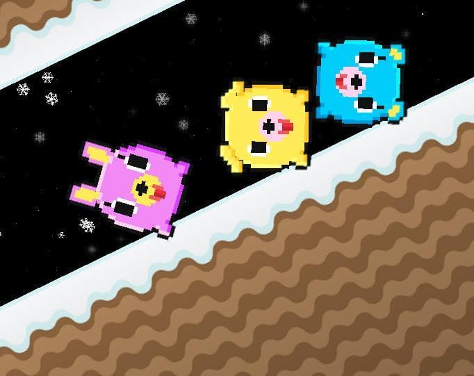 pink dog toy in SPACE