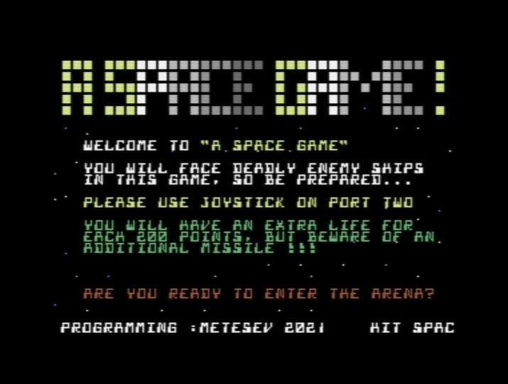 A Space Game (Commodore 64, C64) screenshot 2