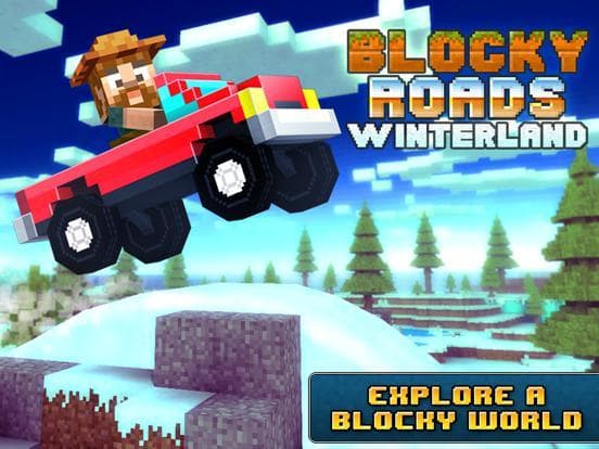 Blocky Roads Winterland screenshot 2
