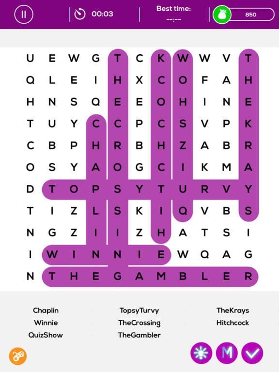 Search Movie Name Puzzles - Mega Word Search screenshot 5