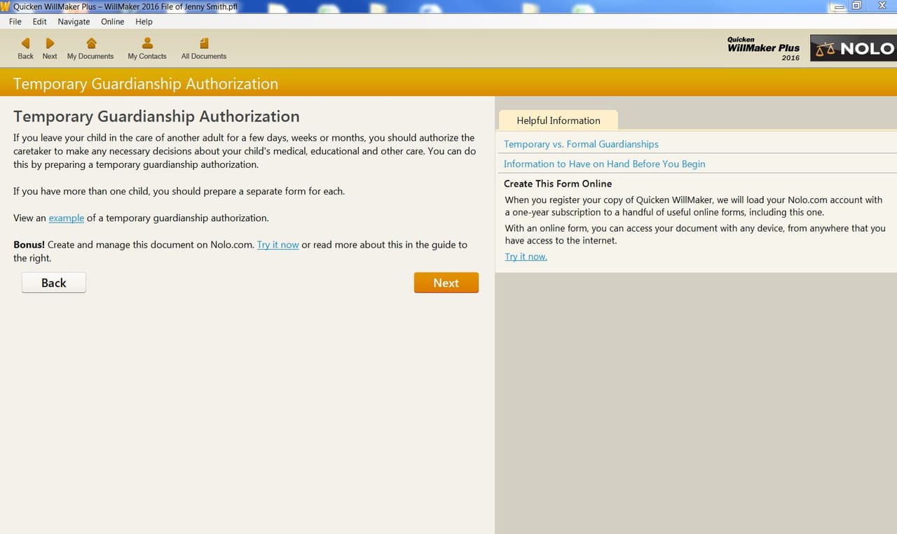 Quicken WillMaker Plus 2016 screenshot 5
