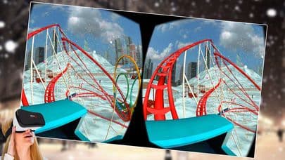VR - Winter Tourist Roller Coaster Simulator Free screenshot 3