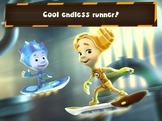 Fixie Surfer endless runner, racing games for kids screenshot 2