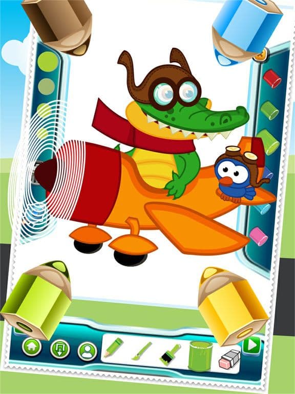 Flying on Plane Coloring Book World Paint and Draw Game for Kids screenshot 4