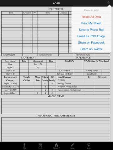 Real Sheet: AD&D + Dice Table screenshot 5