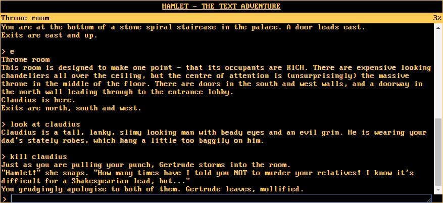 Hamlet - The text adventure screenshot 3
