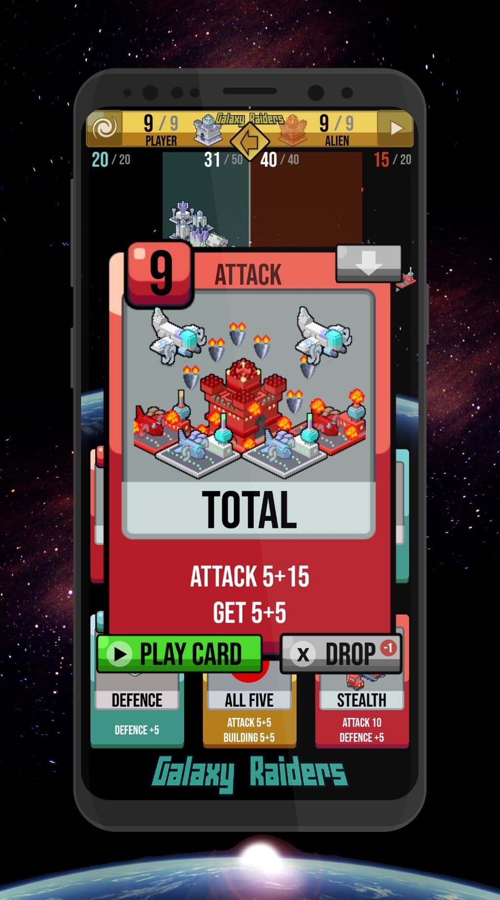 Galaxy Raiders Cards - offline space card game screenshot 2