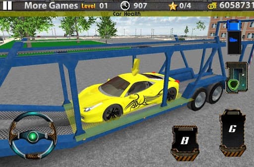 3D Car transport trailer truck screenshot 3