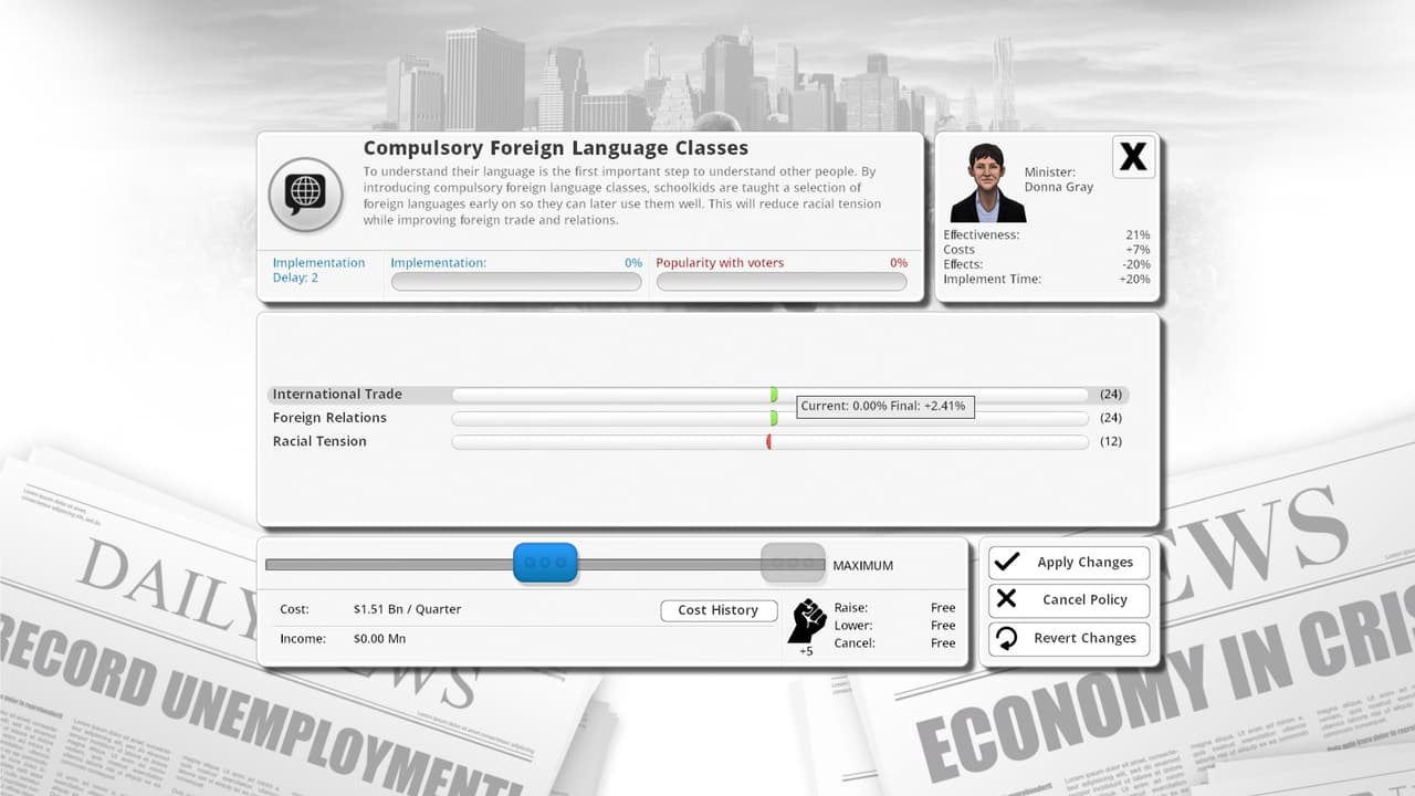Democracy 3: Social Engineering screenshot 4