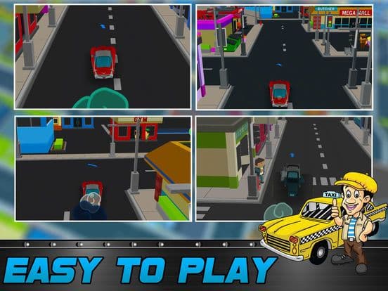 Blocky Pixel Taxi Car Racing 3D screenshot 3