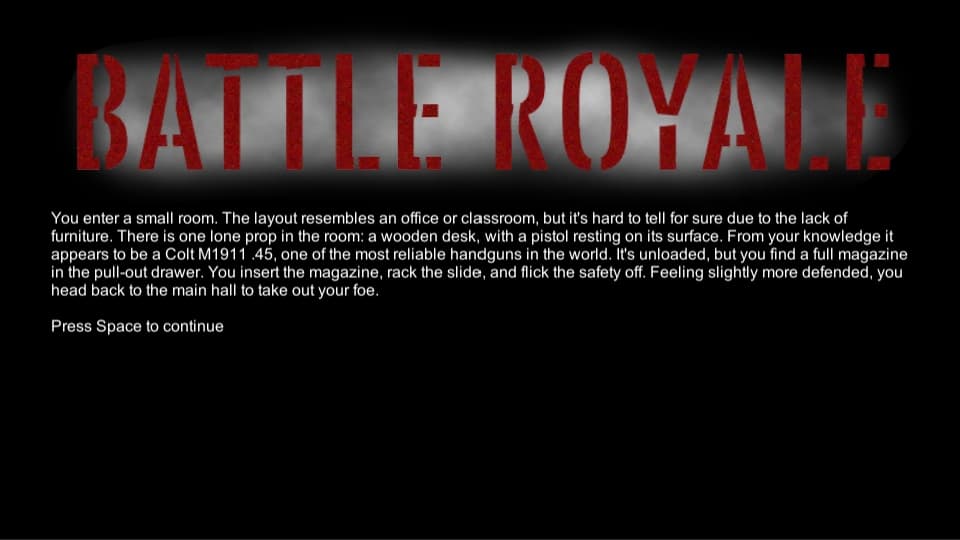 BATTLE ROYALE: A PUBG Text Adventure