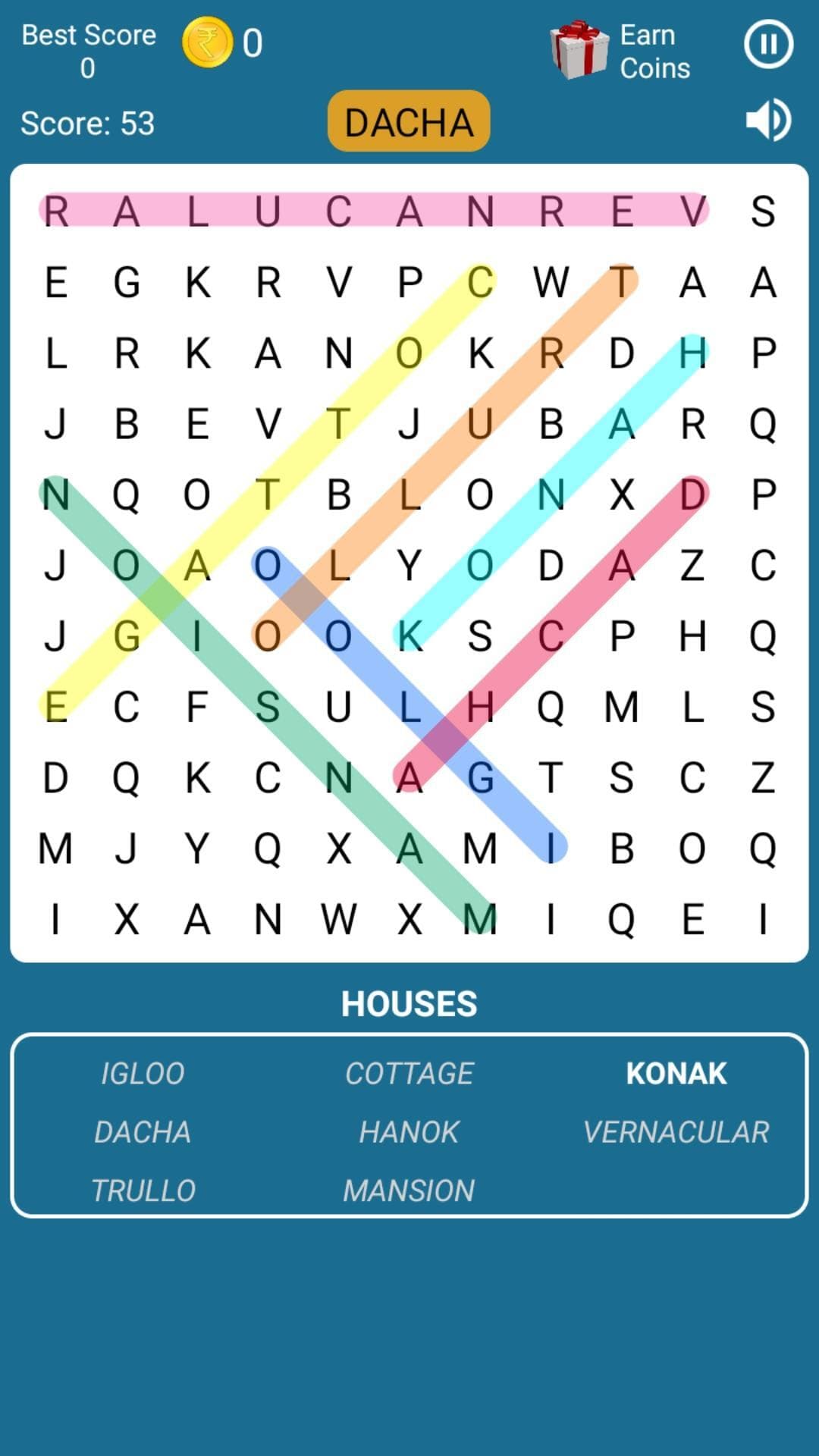 Word Search Game in English screenshot 2