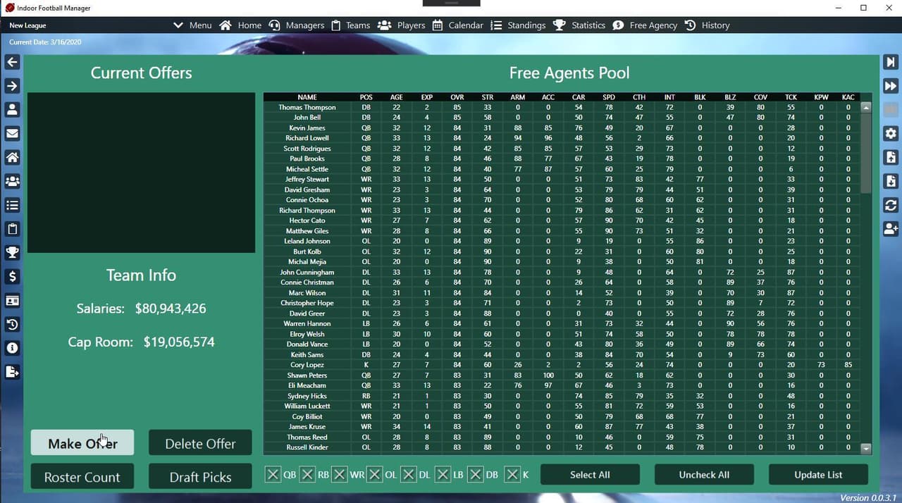 Indoor Football Manager screenshot 2