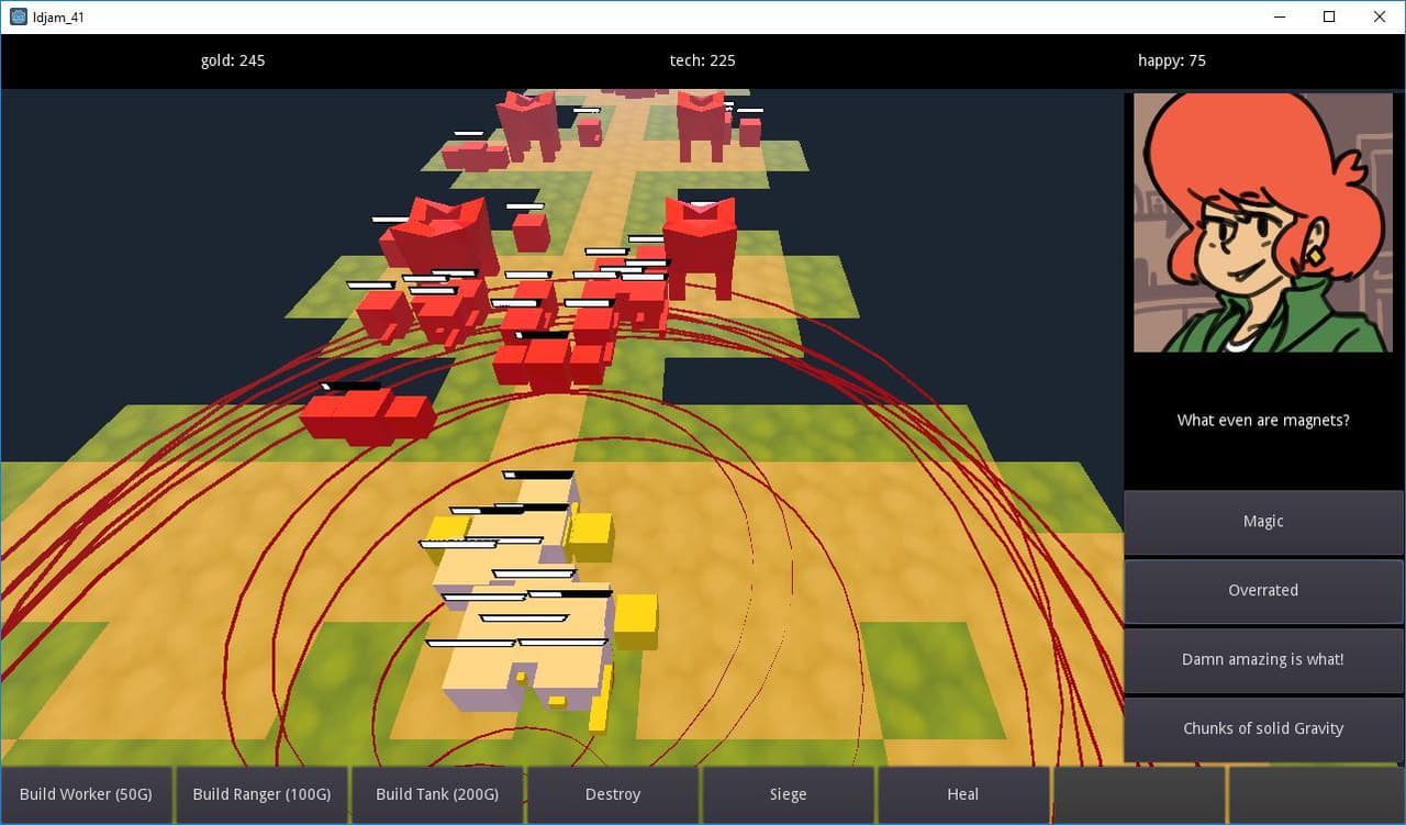 Realtime Strategy Dating Sim - Ludum Dare 41