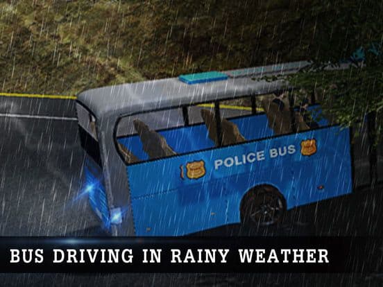 Off Road Police Bus Driving - Transport Cops with Protocol in Extreme Weather Conditions