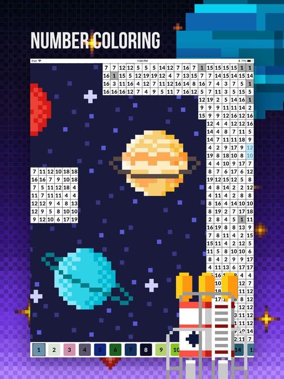 Coloring Book: Space in Pixels screenshot 3