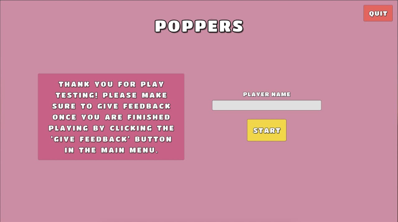Poppers - Final Year Project screenshot 2