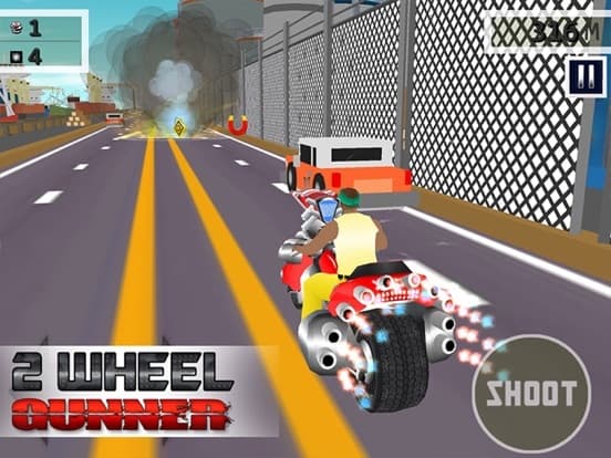 2 Wheel Gunner - Free 3D Ride by Shooting Game screenshot 2
