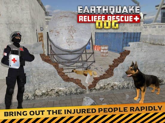 Earthquake Relief & Rescue Simulator: Play the rescue sniffer dog to Help earthquake victims. screenshot 3