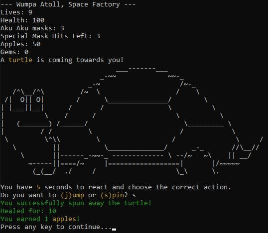 Crash Bandicoot Text Adventure screenshot 3