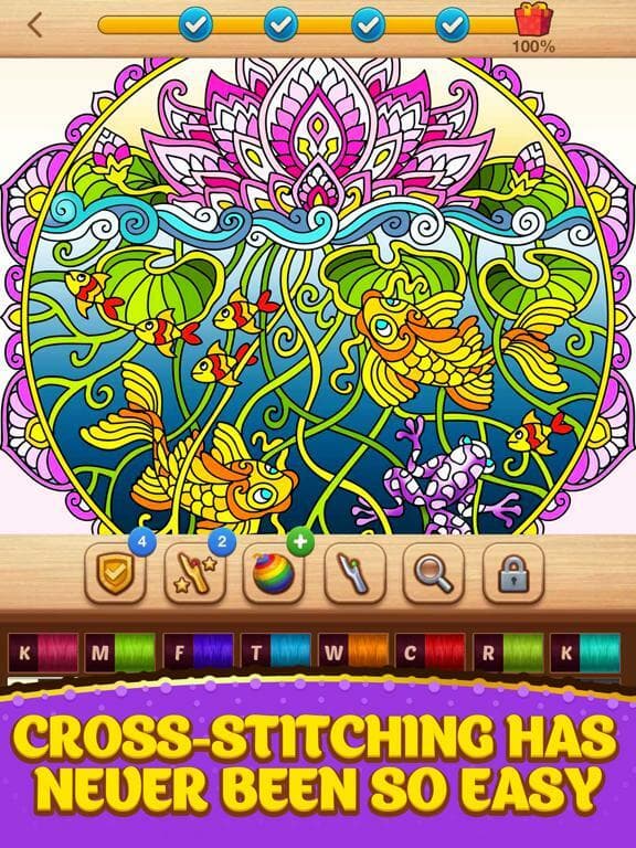 Cross Stitch Coloring Mandala screenshot 3