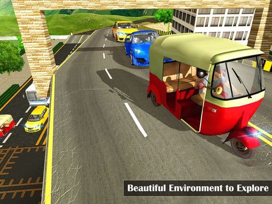 Futuristic Flying Tuk Tuk Simulator - Auto Rickshaw Driving screenshot 3