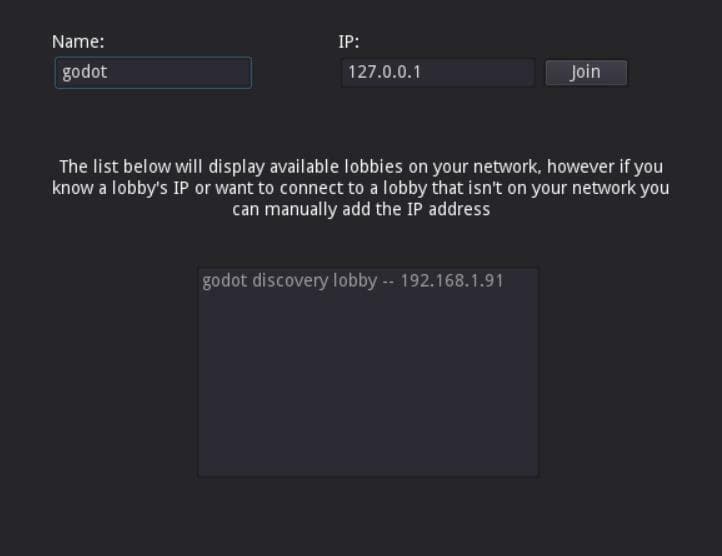 Godot Discovery Lobby