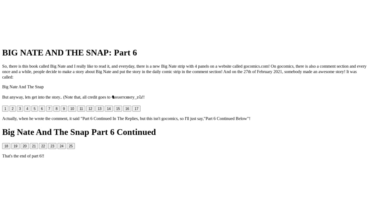 Big Nate And The Snap Part 6