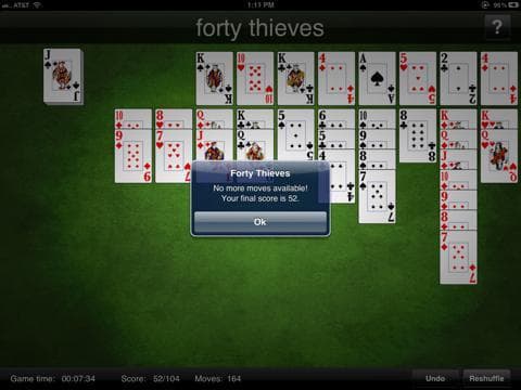 Forty Thieves Lite screenshot 5
