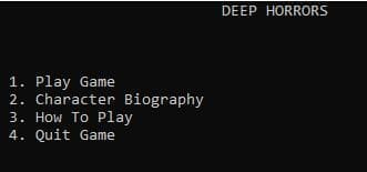 Deep Horrors "Text Adventure" screenshot 2