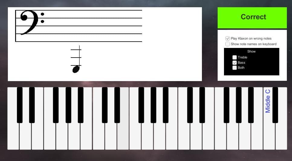 Piano Note Familiarisation Tool screenshot 3