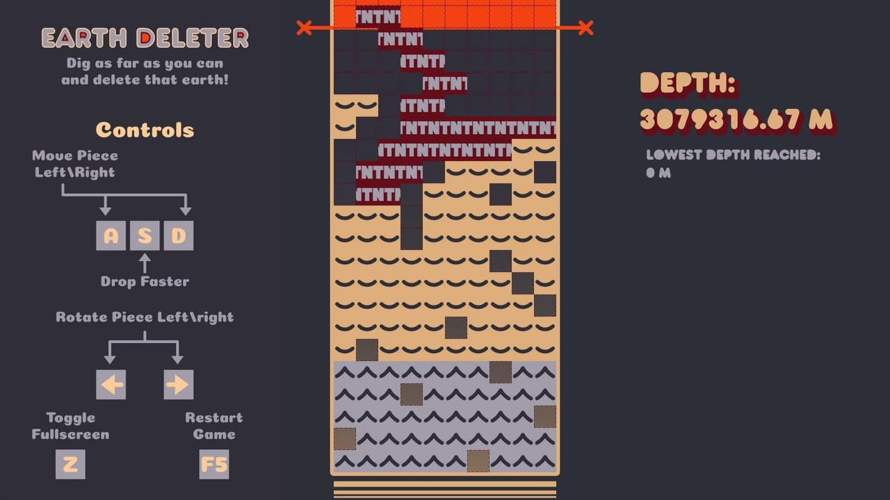 Earth Deleter - LDJam 48 - Deeper and Deeper