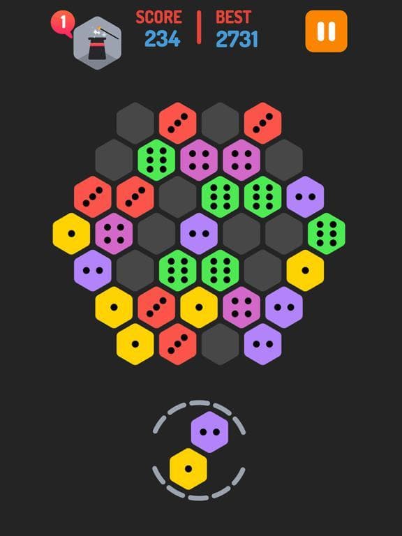 Merge Blocks - Merging hexagon puzzle fun game, rotate and merged screenshot 2
