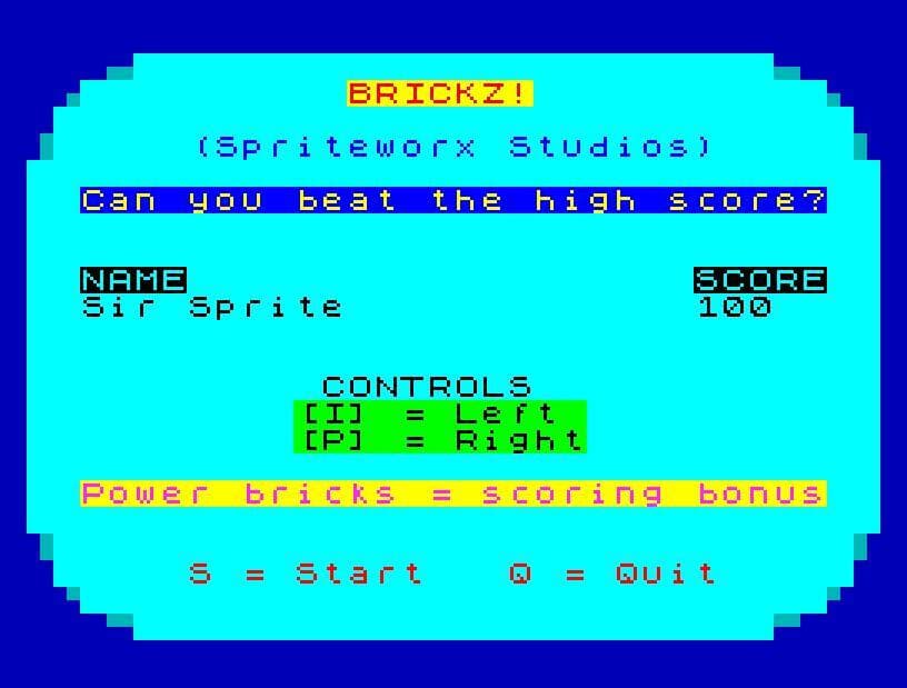 Brickz! - Demo Version (ZX Spectrum Next) screenshot 3