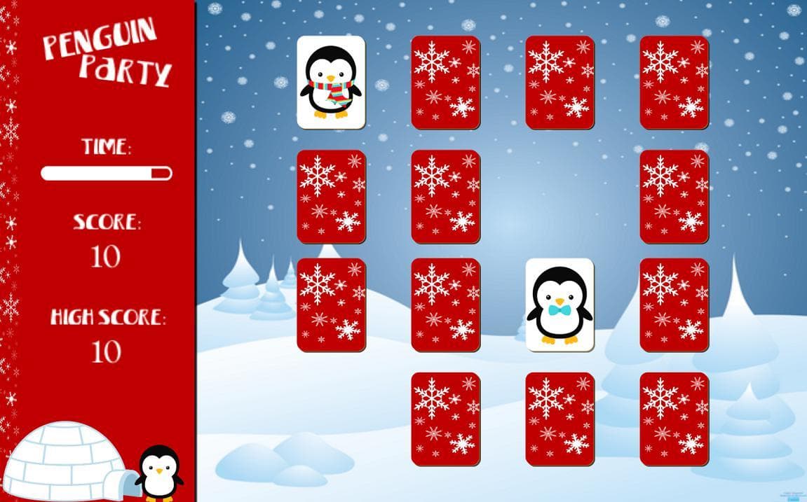 Penguin Party Memory Game