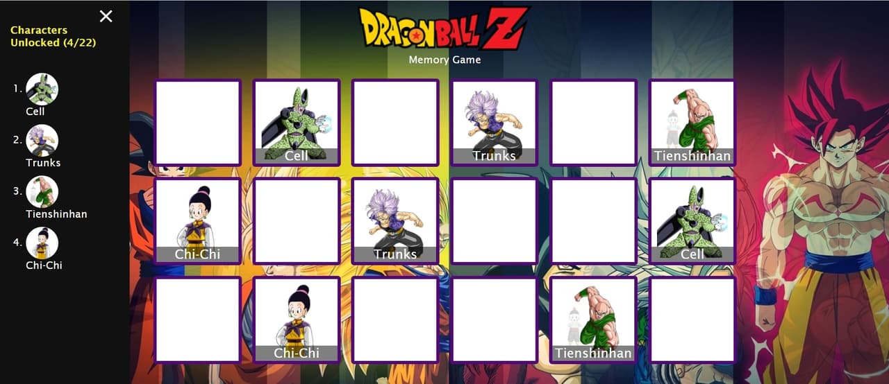 Dragon Ball Z - Memory Game screenshot 3