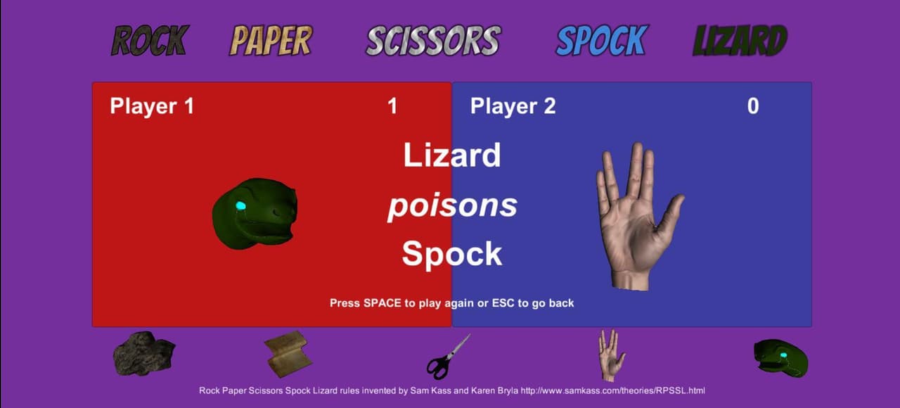 Rock Paper Scissors Spock Lizard