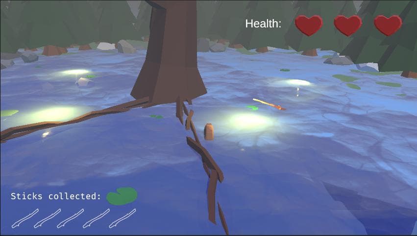 a game where roots are attacking a beaver who wants to collect some sticks screenshot 2