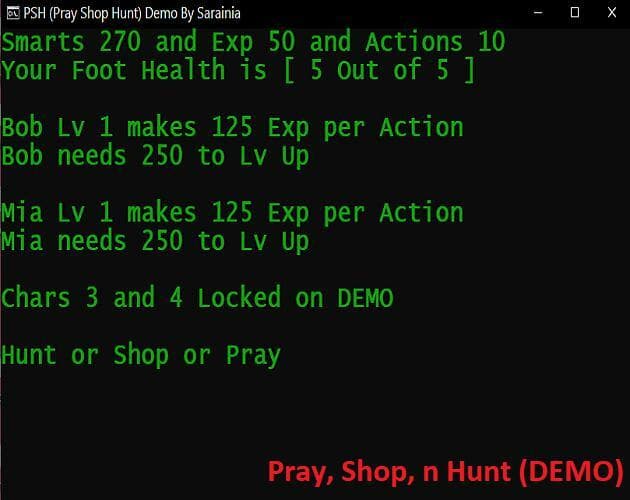 PSH - Pray, Shop, n Hunt
