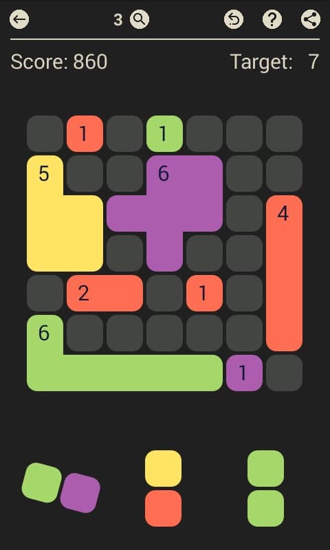 D7: pack the colored Dominoes per 7 screenshot 4
