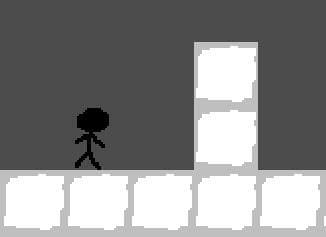 a man and two obstacles