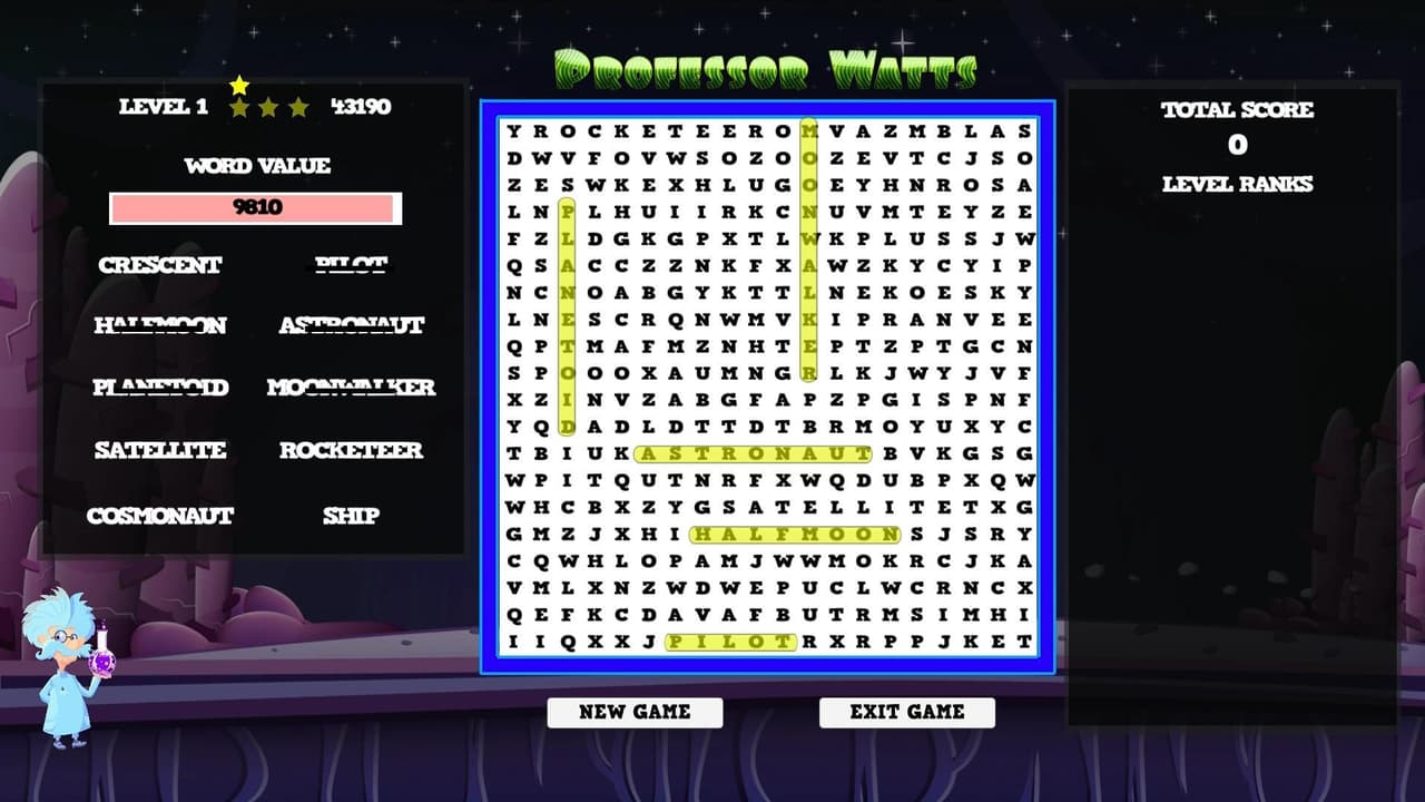 Professor Watts Word Search: Space Voyage screenshot 5