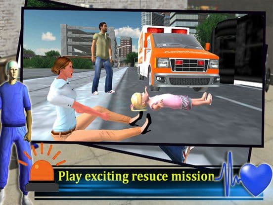 Ambulance Rescue Driver 3d 2016: free game screenshot 5