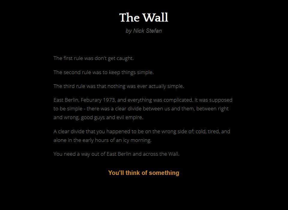 The Wall (itch) (nickoctopus)