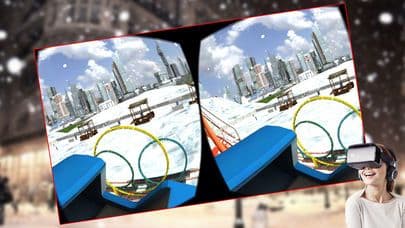 VR - Winter Tourist Roller Coaster Simulator Free screenshot 2